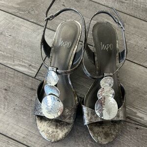 Never worn Impo silver wedge sandals